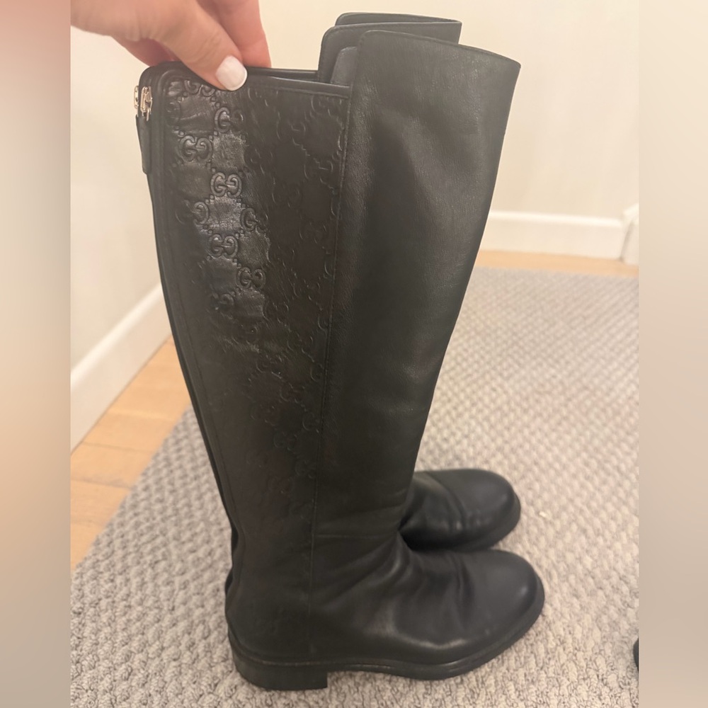 NEW LOW PRICE Gucci Black Over the Knee Riding Boots, Size 38.5